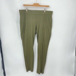 Eileen Fisher Olive Green Stretch Crepe Pants Sz L
